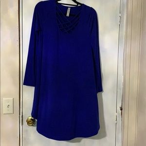 Royal blue knit dress
